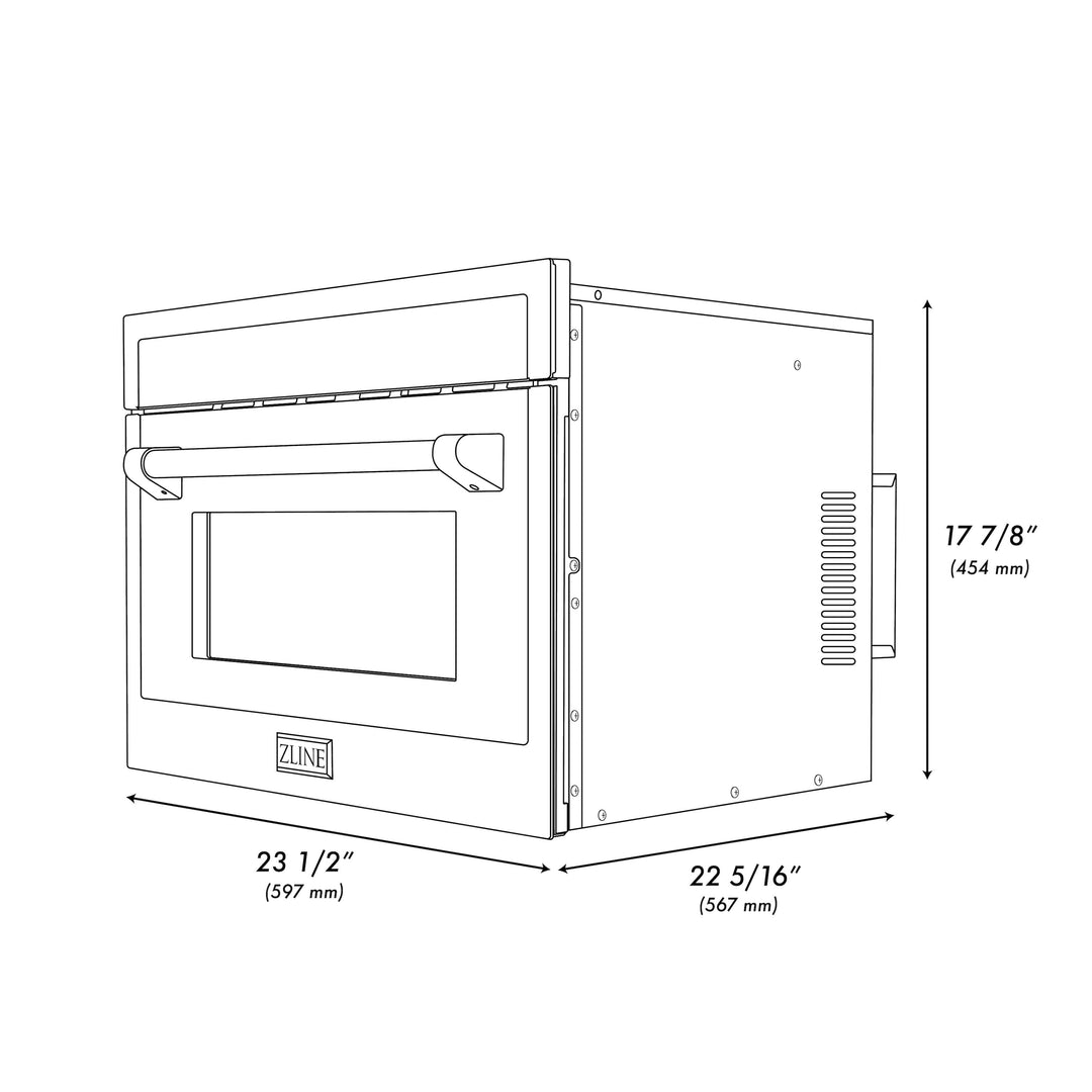 ZLINE 24 in. 1.6 cu ft. Built-in Convection Microwave Oven in Black Stainless Steel with Speed and Sensor Cooking, Open Box-Excellent Condition