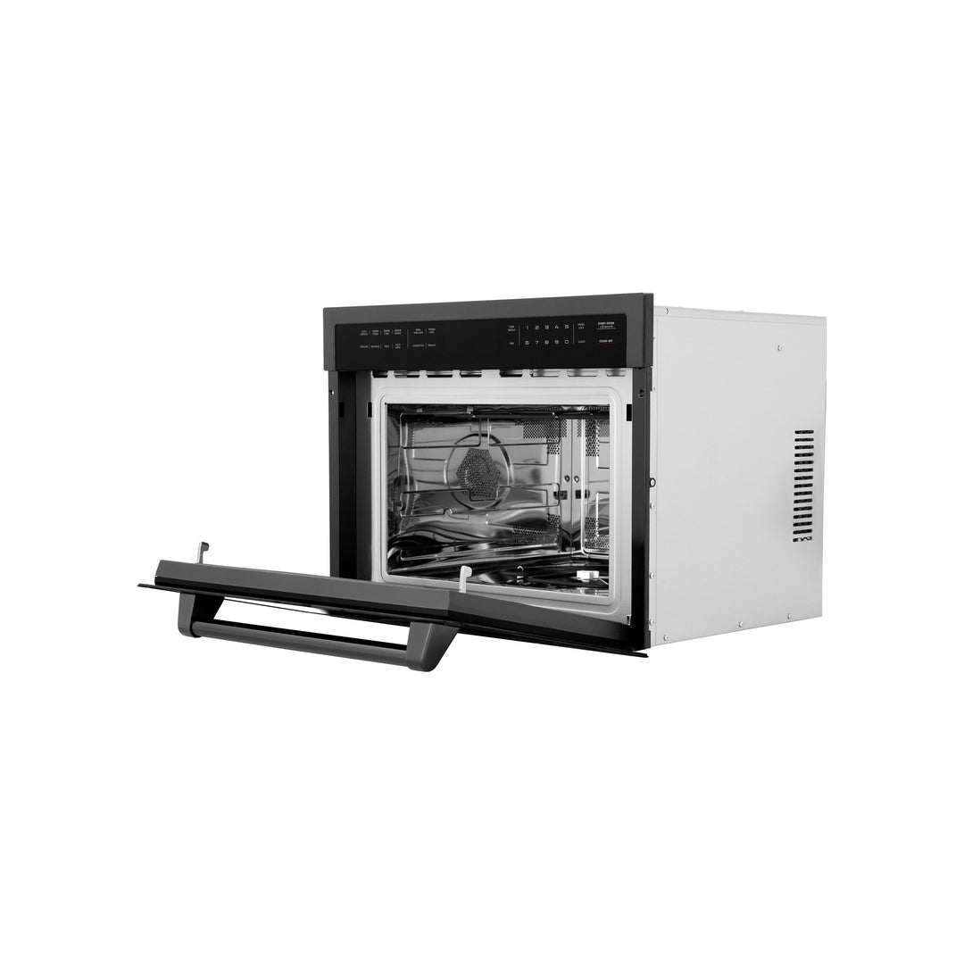 ZLINE 24 in. 1.6 cu ft. Built-in Convection Microwave Oven in Black Stainless Steel with Speed and Sensor Cooking, Open Box-Excellent Condition