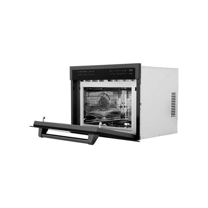 ZLINE 24 in. 1.6 cu ft. Built-in Convection Microwave Oven in Black Stainless Steel with Speed and Sensor Cooking, Open Box-Excellent Condition