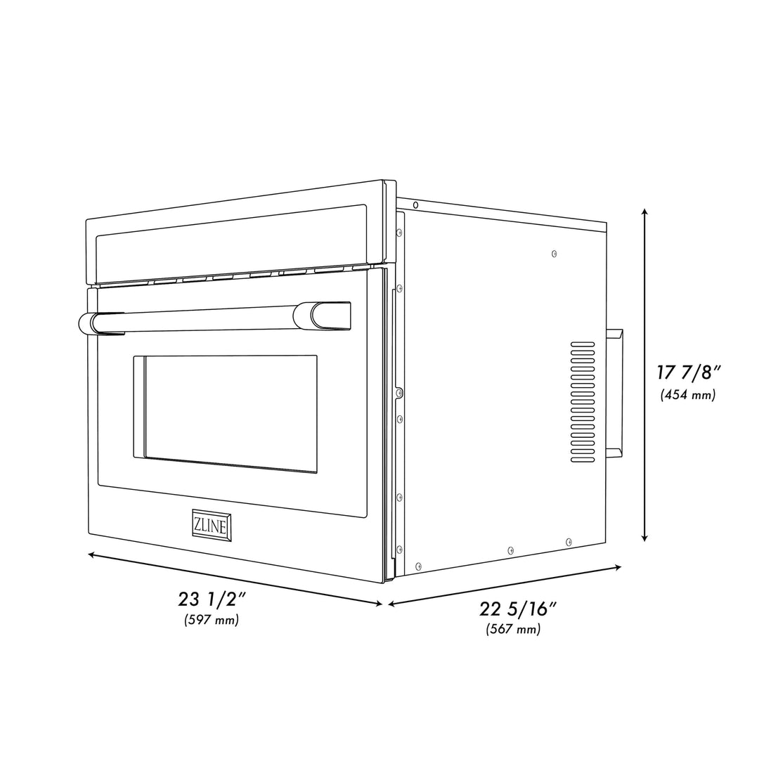 ZLINE 24" Built-in Convection Microwave Oven in Stainless Steel with Speed &amp; Sensor Cooking, 1.6 cu. ft.