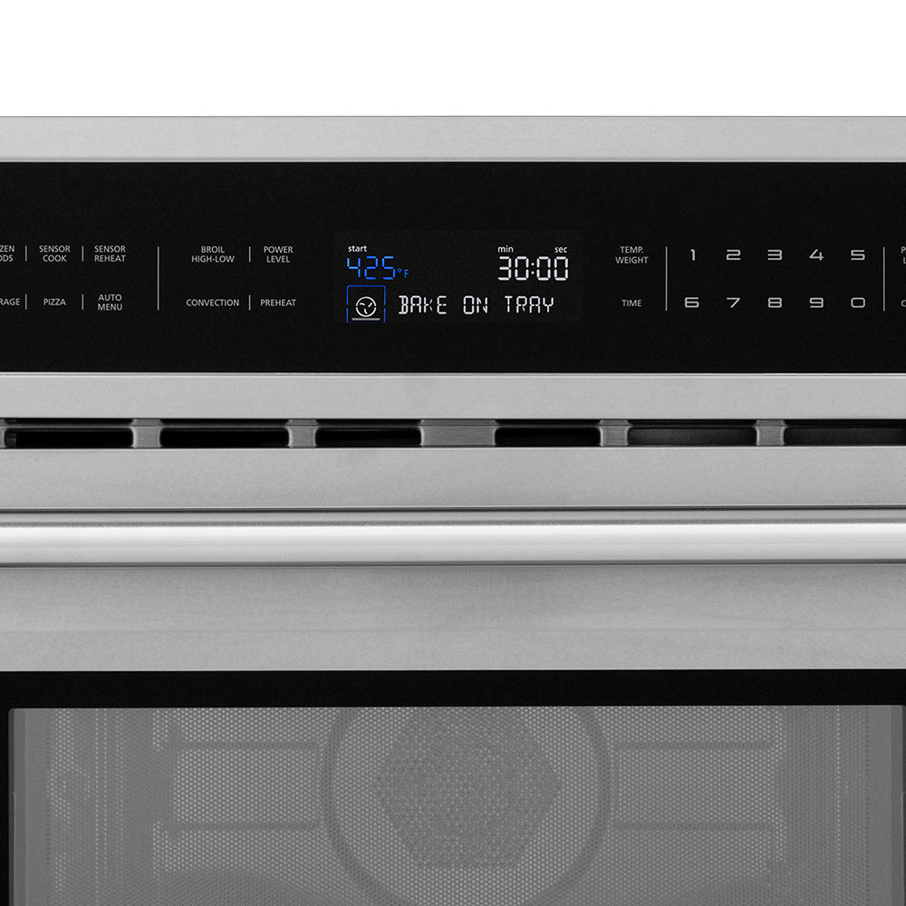 ZLINE 30 in. 1.6 cu ft. Built-in Convection Microwave Oven in Stainless Steel with Speed and Sensor Cooking, Open Box-Excellent Condition