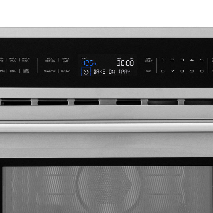 ZLINE 30 in. 1.6 cu ft. Built-in Convection Microwave Oven in Stainless Steel with Speed and Sensor Cooking, Open Box-Excellent Condition