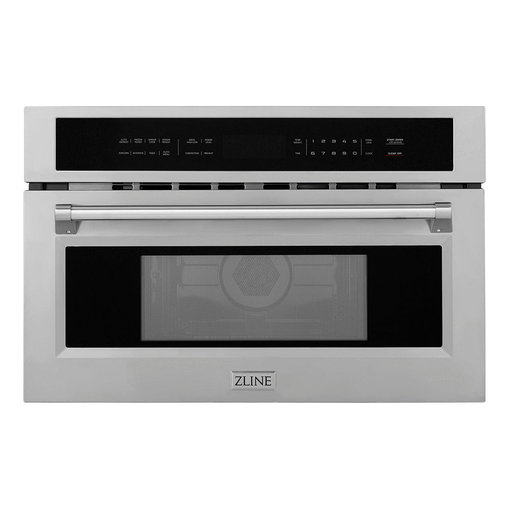 ZLINE 30 in. 1.6 cu ft. Built-in Convection Microwave Oven in Stainless Steel with Speed and Sensor Cooking, Open Box-Excellent Condition
