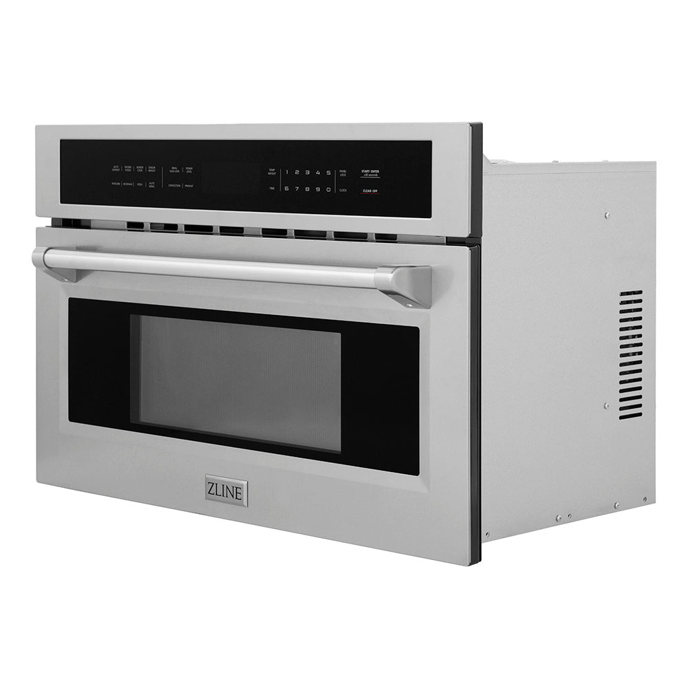 ZLINE 30 in. 1.6 cu ft. Built-in Convection Microwave Oven in Stainless Steel with Speed and Sensor Cooking, Open Box-Excellent Condition