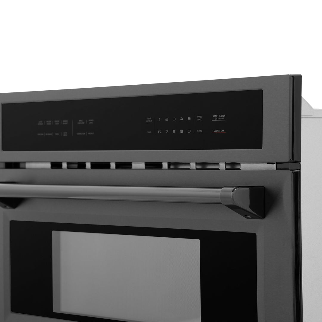 ZLINE 30 in. 1.6 cu ft. Built-in Convection Microwave Oven in Black Stainless Steel with Speed and Sensor Cooking, Open Box-Excellent Condition