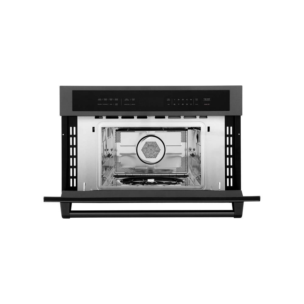 ZLINE 30 in. 1.6 cu ft. Black Stainless Steel Built-in Convection Microwave Oven (MWO-30-BS)