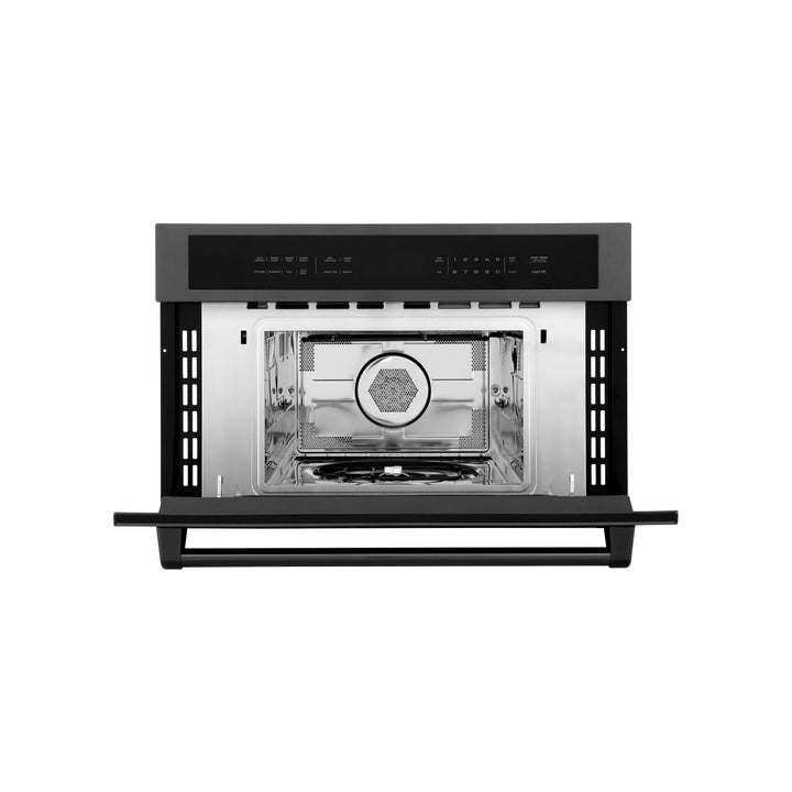 ZLINE 30 in. 1.6 cu ft. Built-in Convection Microwave Oven in Black Stainless Steel with Speed and Sensor Cooking, Open Box-Excellent Condition