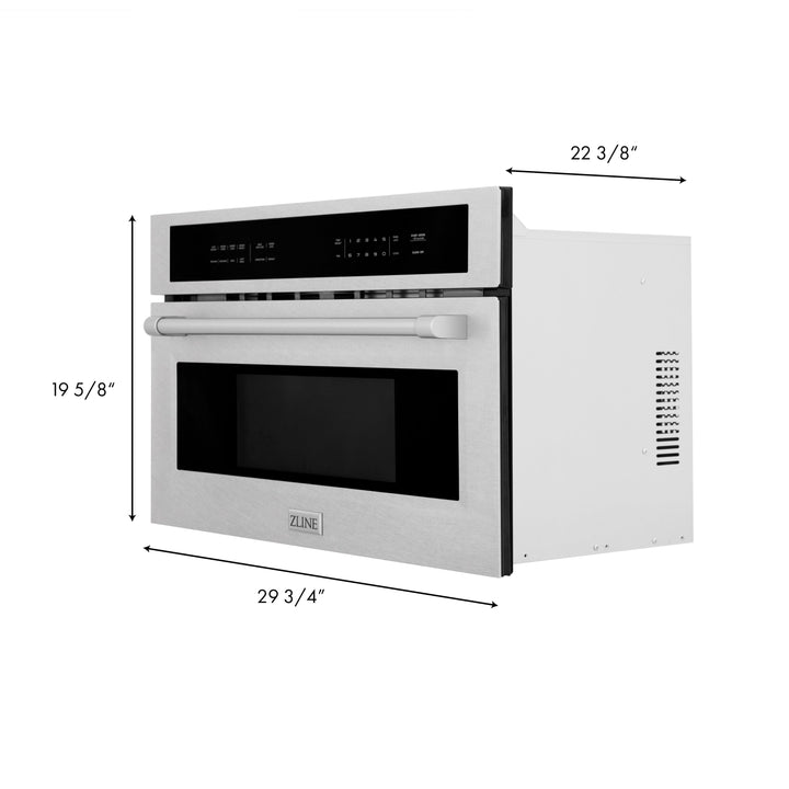 ZLINE 30 in. 1.6 cu ft. Built-in Convection Microwave Oven in Satin Stainless Steel with Speed and Sensor Cooking, Open Box-Excellent Condition