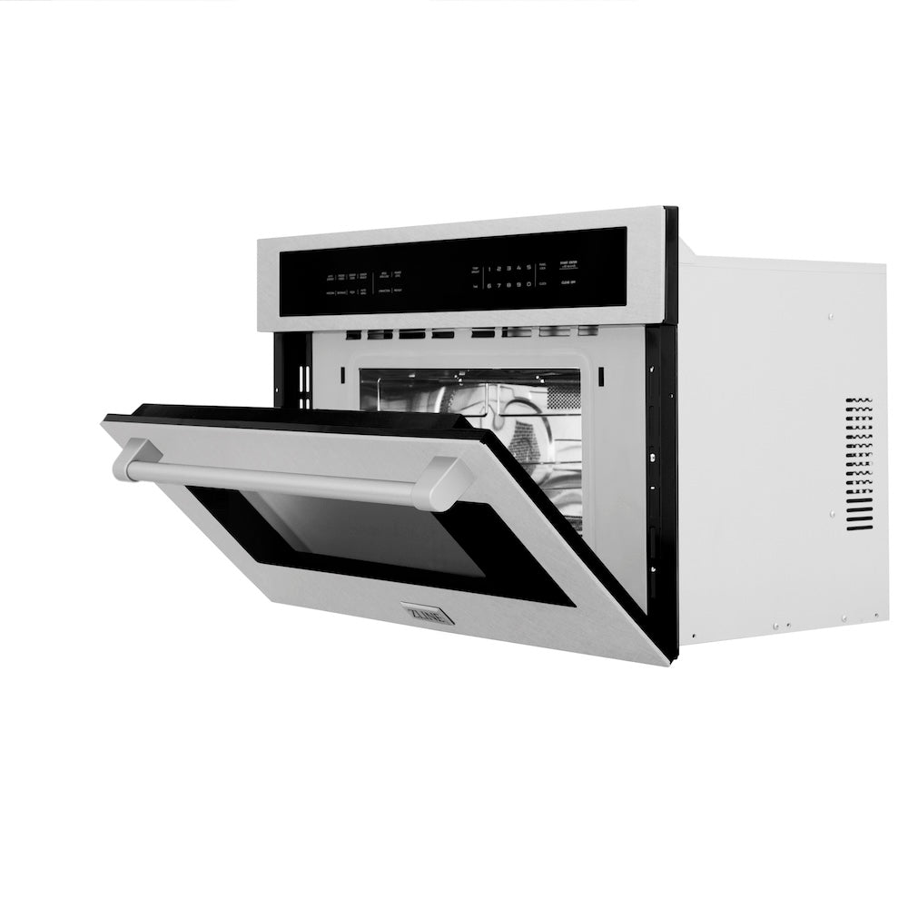 ZLINE 30 in. 1.6 cu ft. Built-in Convection Microwave Oven in Satin Stainless Steel with Speed and Sensor Cooking (MWO-30-SS)