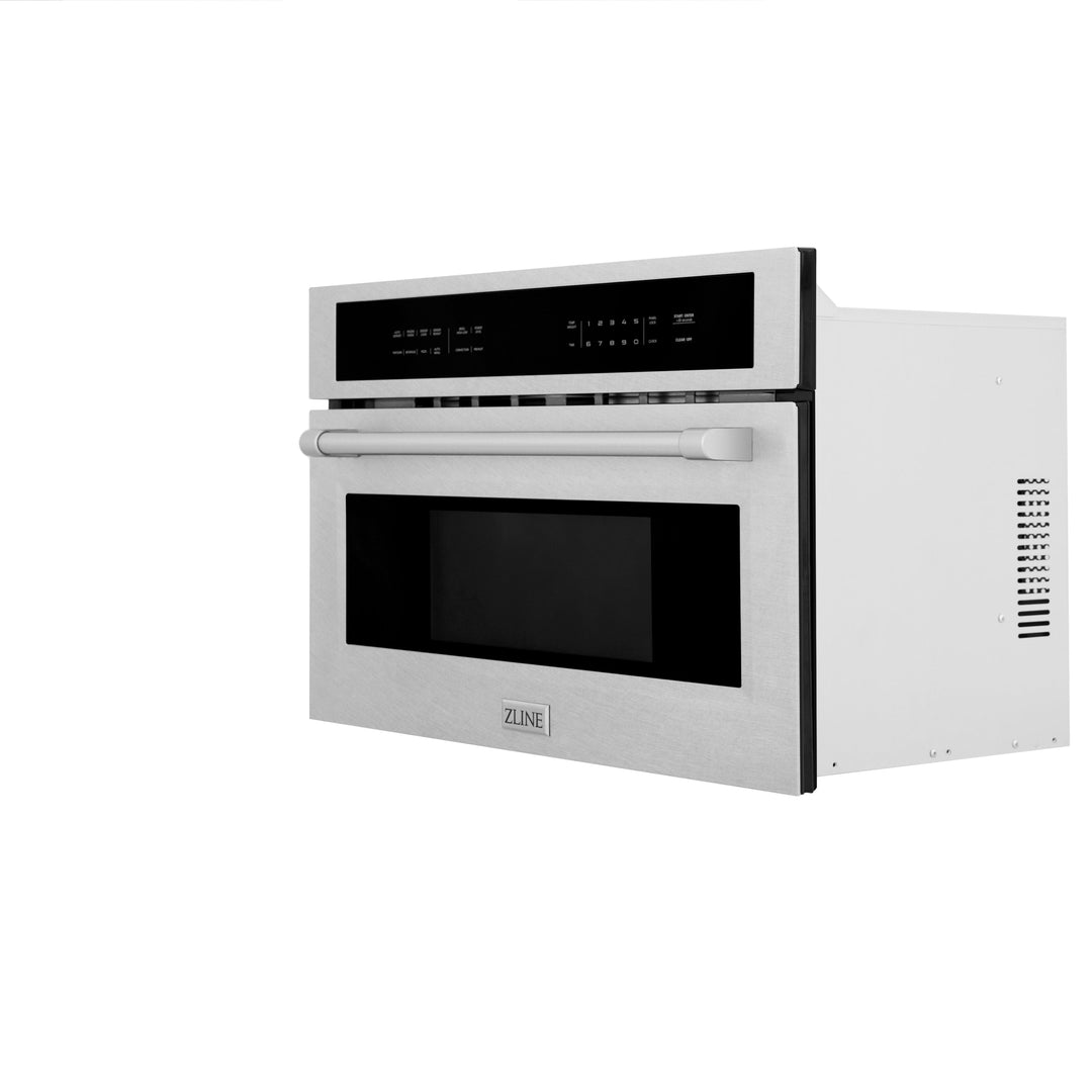 ZLINE 30 in. 1.6 cu. ft. Built-in Convection Microwave Oven in DuraSnow® Stainless Steel with Speed and Sensor Cooking, MWO-30-SS