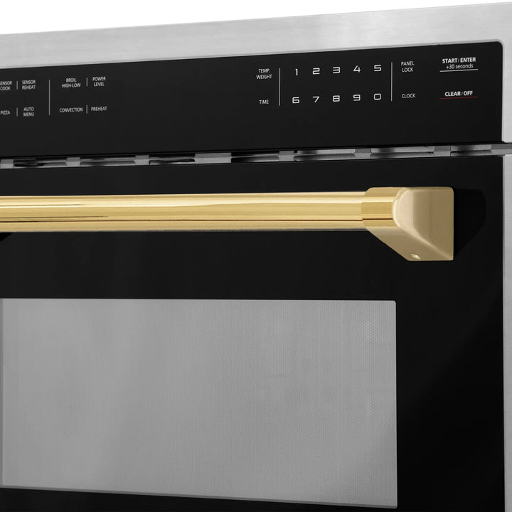 ZLINE 24" Built-in Convection Microwave Oven in Stainless Steel &amp; Gold Accents 1.6 cu ft.