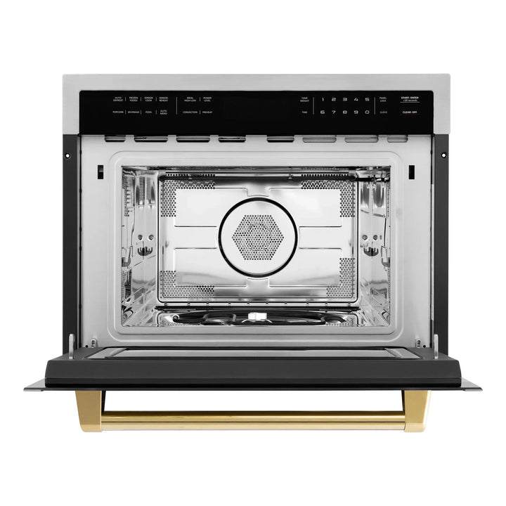 ZLINE 24" Built-in Convection Microwave Oven in Stainless Steel &amp; Gold Accents 1.6 cu ft.