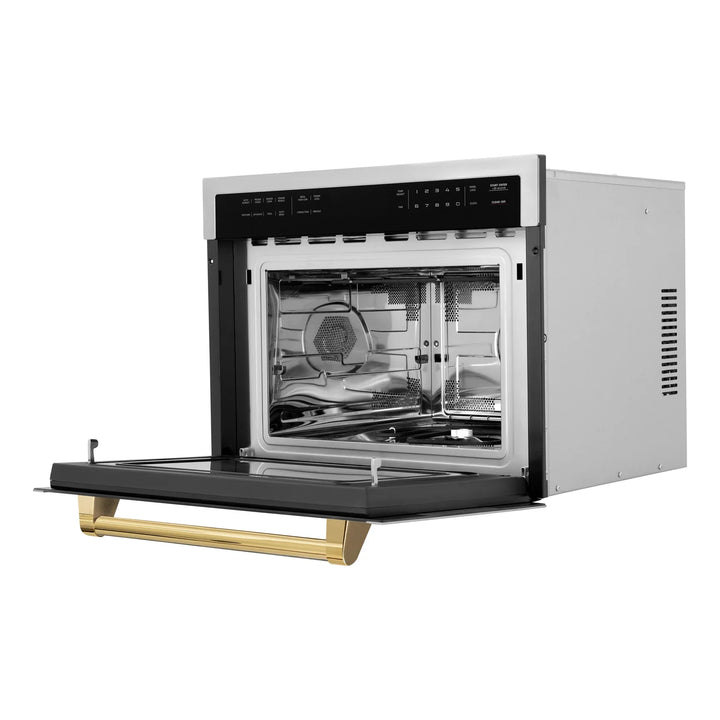 ZLINE 24" Built-in Convection Microwave Oven in Stainless Steel &amp; Gold Accents 1.6 cu ft.