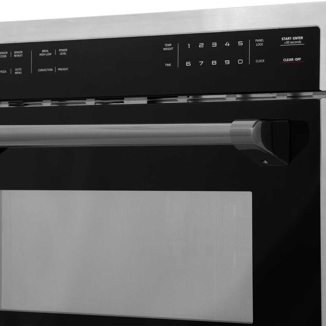ZLINE 24" Built-in Convection Microwave Oven in Stainless Steel &amp; Matte Black Accents 1.6 cu ft.
