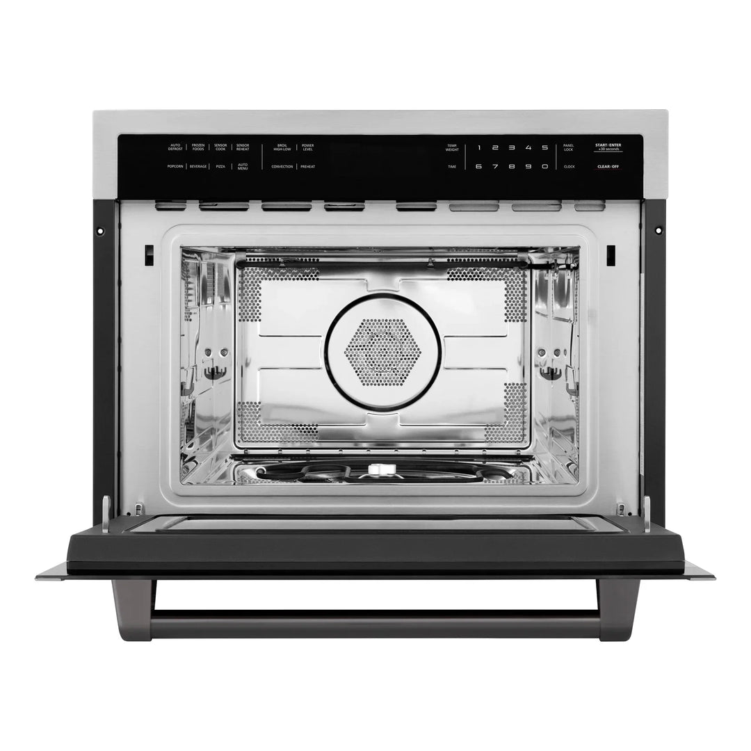 ZLINE 24" Built-in Convection Microwave Oven in Stainless Steel &amp; Matte Black Accents 1.6 cu ft.
