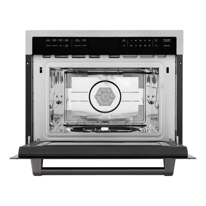 ZLINE 24" Built-in Convection Microwave Oven in Stainless Steel &amp; Matte Black Accents 1.6 cu ft.