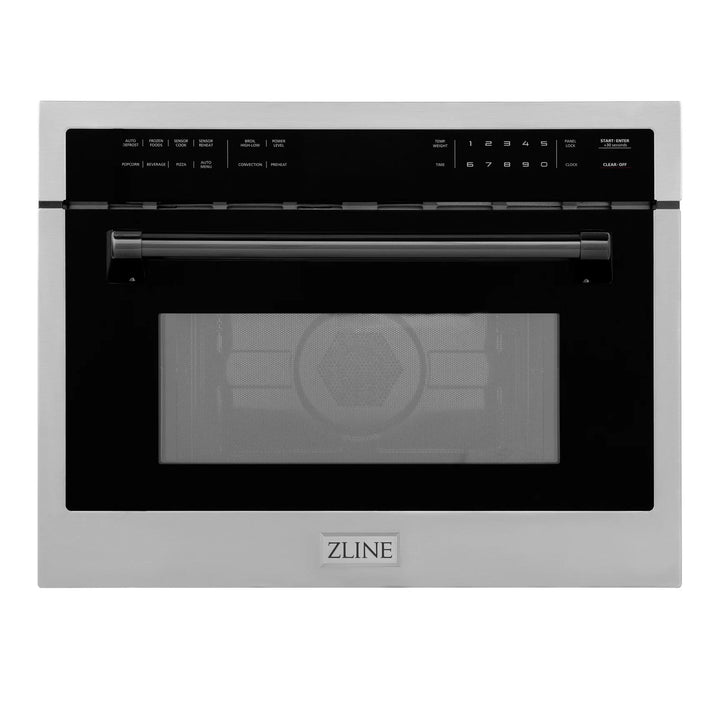 ZLINE 24" Built-in Convection Microwave Oven in Stainless Steel &amp; Matte Black Accents 1.6 cu ft.