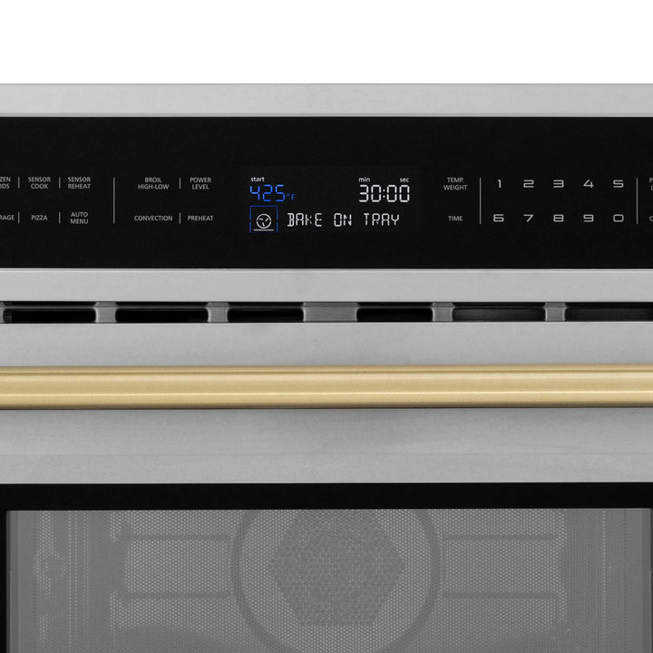 ZLINE 30” Built-in Convection Microwave Oven in Stainless Steel &amp; Champagne Bronze Accents 1.6 cu ft.