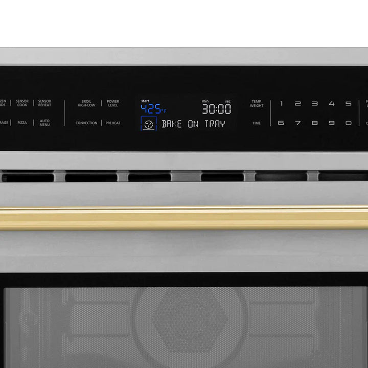ZLINE 30” Built-in Convection Microwave Oven in Stainless Steel &amp; Gold Accents 1.6 cu ft.