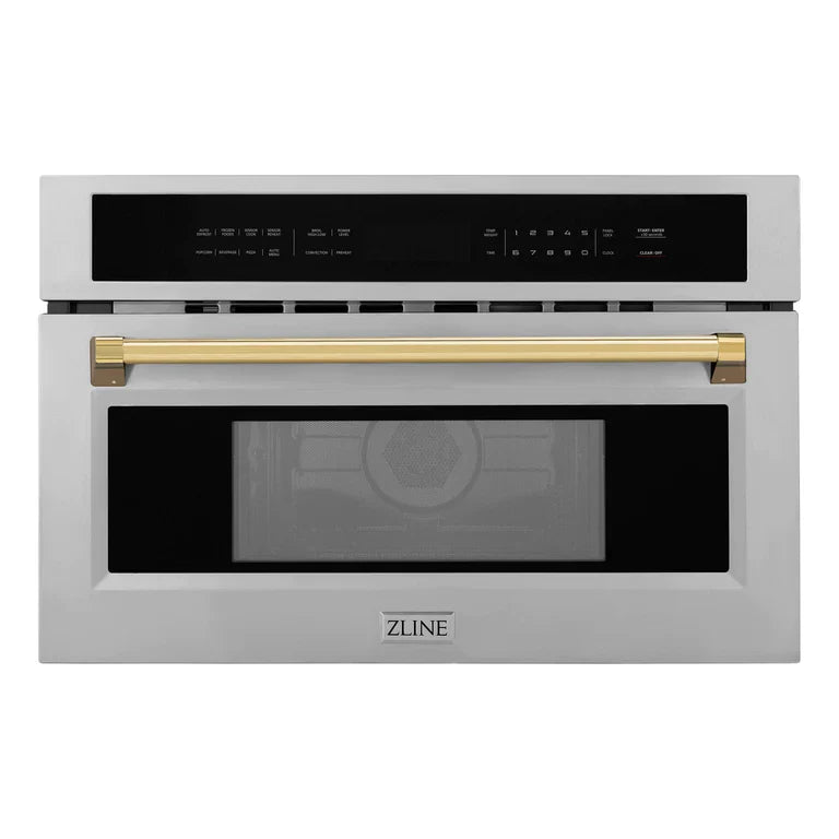 ZLINE 30” Built-in Convection Microwave Oven in Stainless Steel & Gold Accents 1.6 cu ft.
