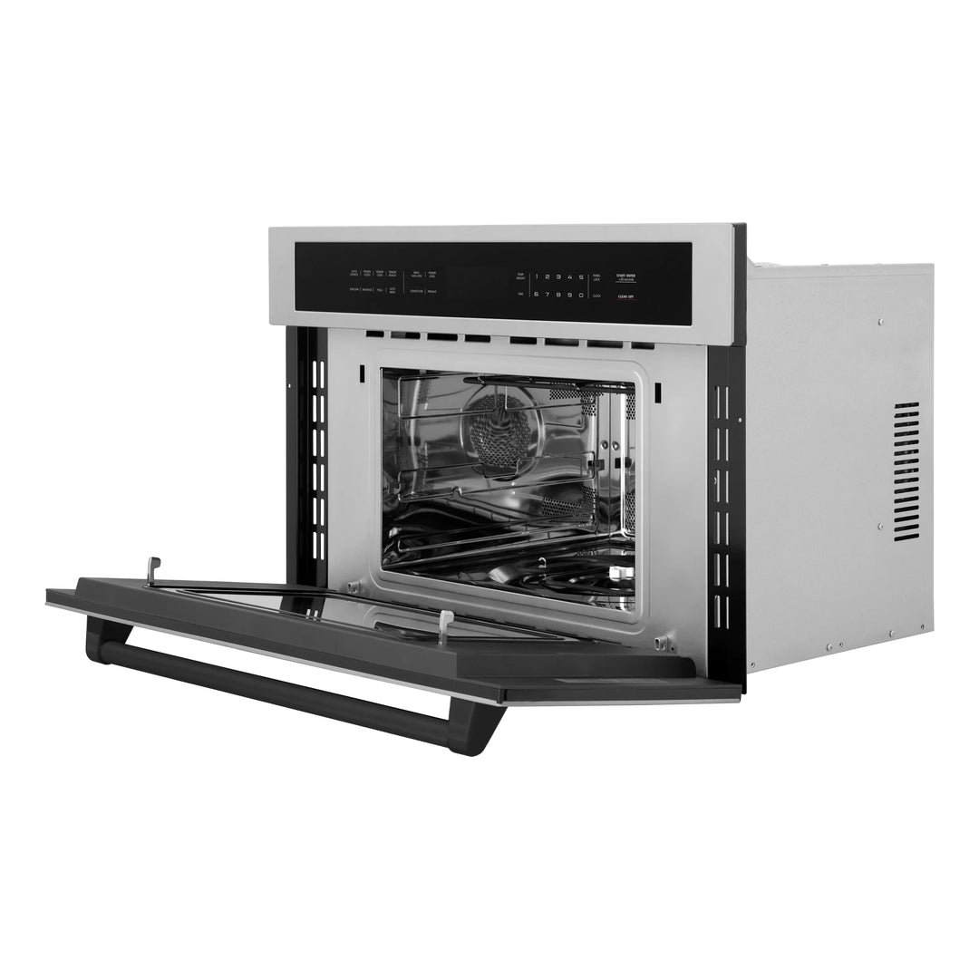 ZLINE Autograph Matte Black Package - 36" Rangetop, 36" Range Hood, Dishwasher, Refrigerator, Microwave Oven