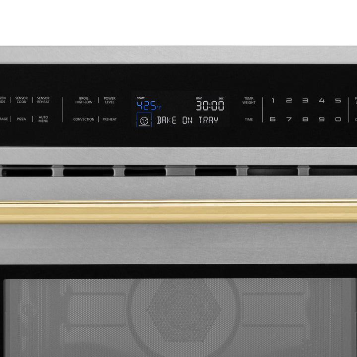 ZLINE 30” Built-in Convection Microwave Oven in Fingerprint Resistant Stainless Steel &amp; Gold Accents 1.6 cu ft.