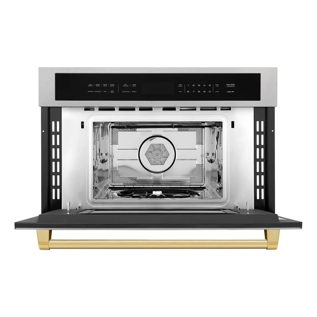 ZLINE 30” Built-in Convection Microwave Oven in Fingerprint Resistant Stainless Steel &amp; Gold Accents 1.6 cu ft.