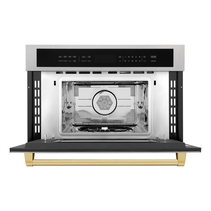 ZLINE 30” Built-in Convection Microwave Oven in Fingerprint Resistant Stainless Steel &amp; Gold Accents 1.6 cu ft.