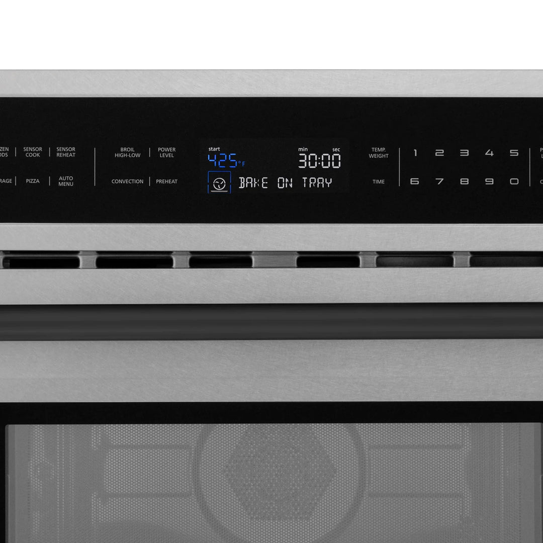 ZLINE 30” Built-in Convection Microwave Oven in Fingerprint Resistant Stainless Steel &amp; Matte Black Accents 1.6 cu ft.