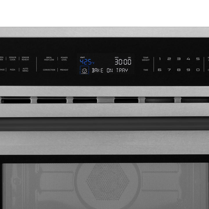 ZLINE 30” Built-in Convection Microwave Oven in Fingerprint Resistant Stainless Steel &amp; Matte Black Accents 1.6 cu ft.