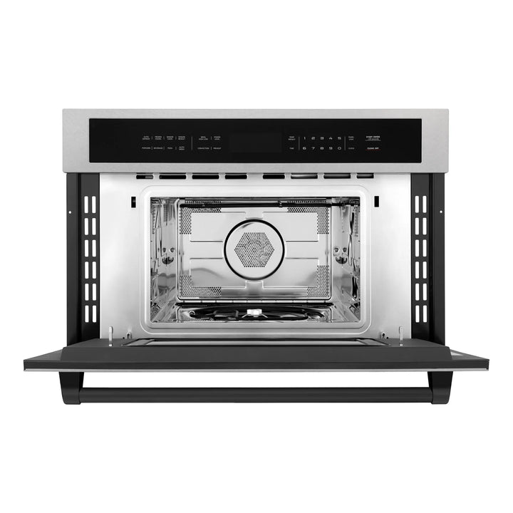 ZLINE 30” Built-in Convection Microwave Oven in Fingerprint Resistant Stainless Steel &amp; Matte Black Accents 1.6 cu ft.
