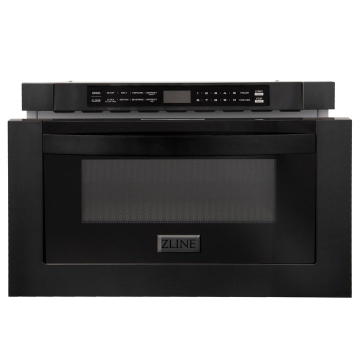 ZLINE 24 in. 1.2 Cu. Ft. Microwave Drawer In Black Stainless Steel, MWD-1-BS