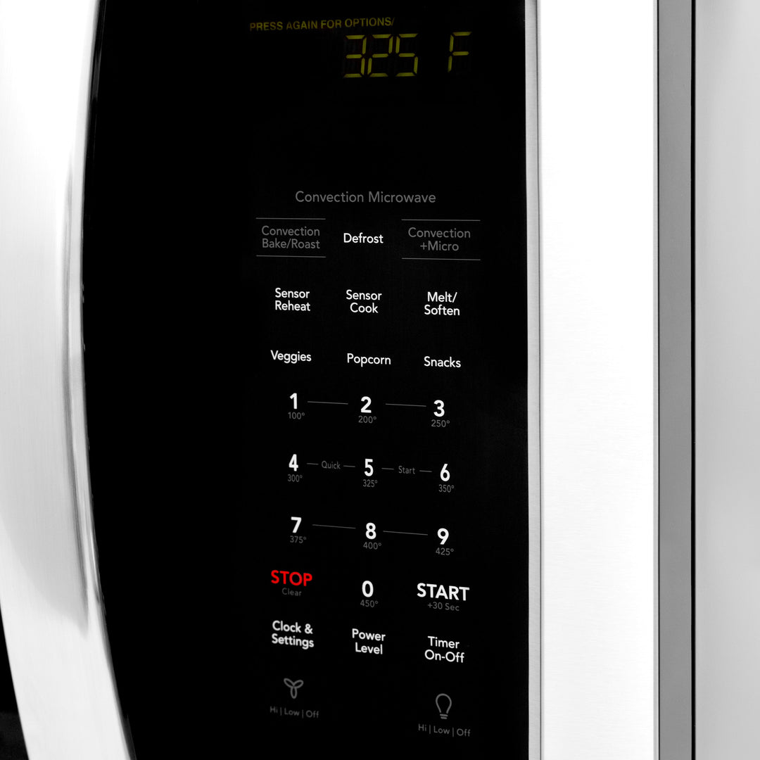 ZLINE 30 in. 1.5 cu. ft. Over-The-Range Convection Microwave Oven in Stainless Steel with Modern Handle and Sensor Cooking, Open Box-Excellent Condition