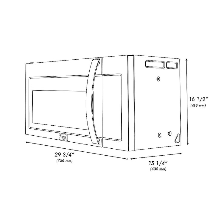 ZLINE 30 in. Stainless Steel Over the Range Convection Microwave Oven with Modern Handle (MWO-OTR-30)