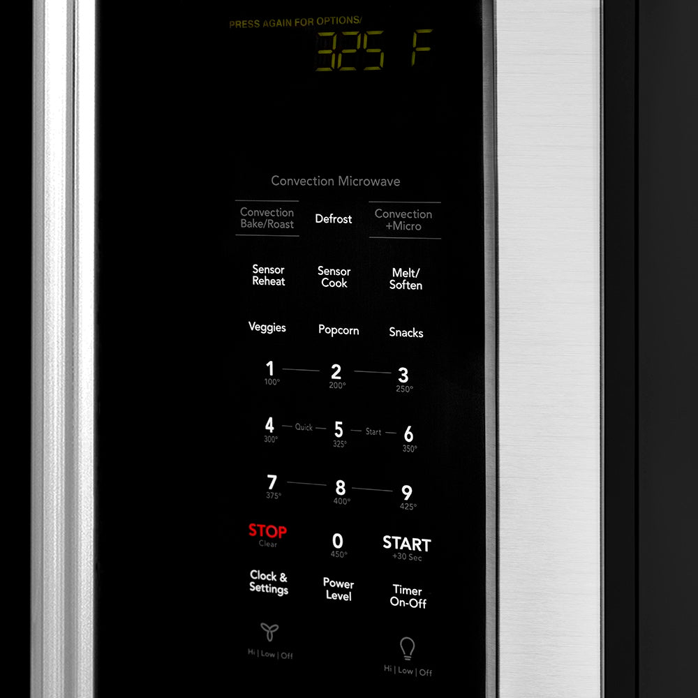 ZLINE 30 in. 1.5 cu. ft. Over-The-Range Convection Microwave Oven in Stainless Steel with Traditional Handle and Sensor Cooking, Open Box-Excellent Condition