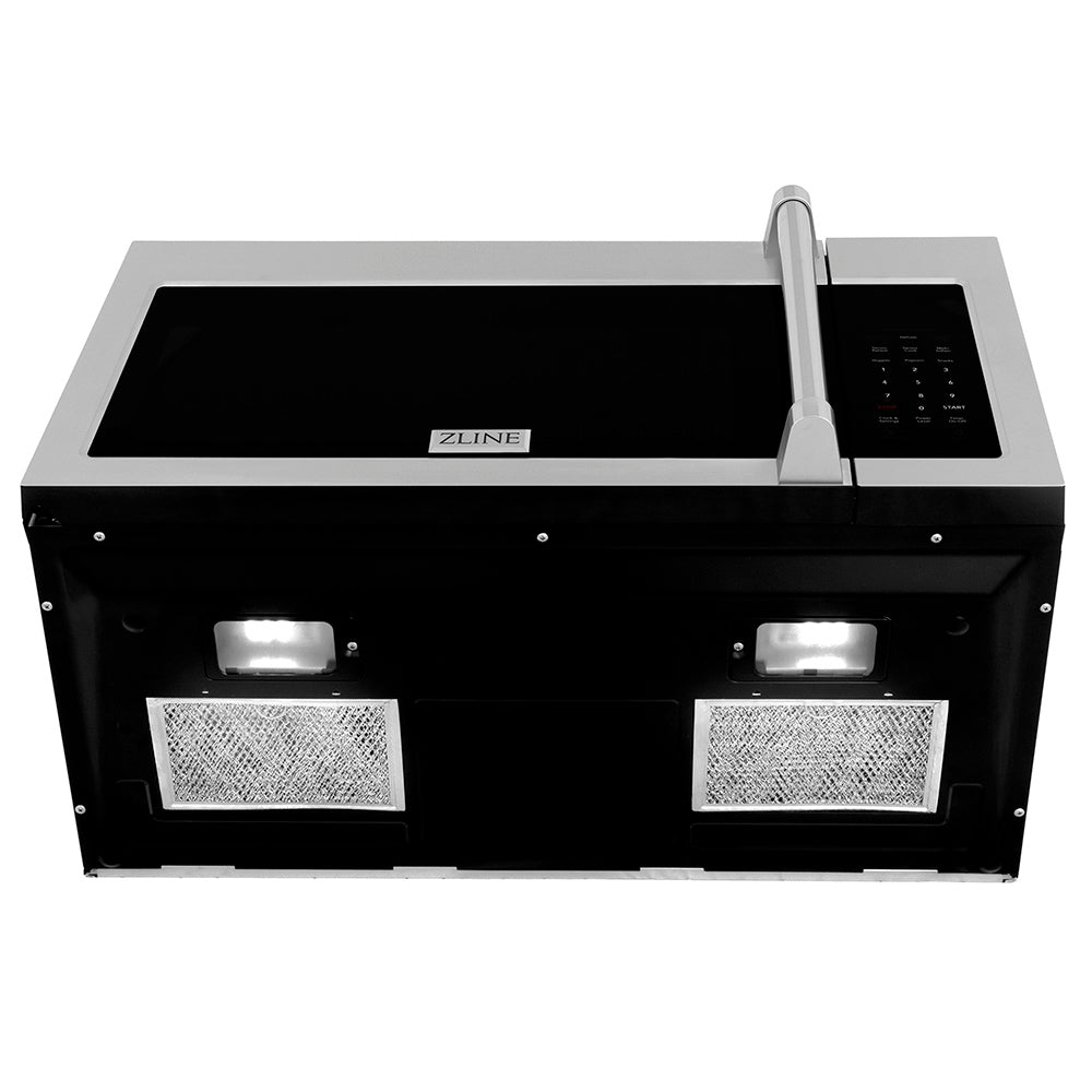 ZLINE 30 in. 1.5 cu. ft. Over-The-Range Convection Microwave Oven in Stainless Steel with Traditional Handle and Sensor Cooking, Open Box-Excellent Condition