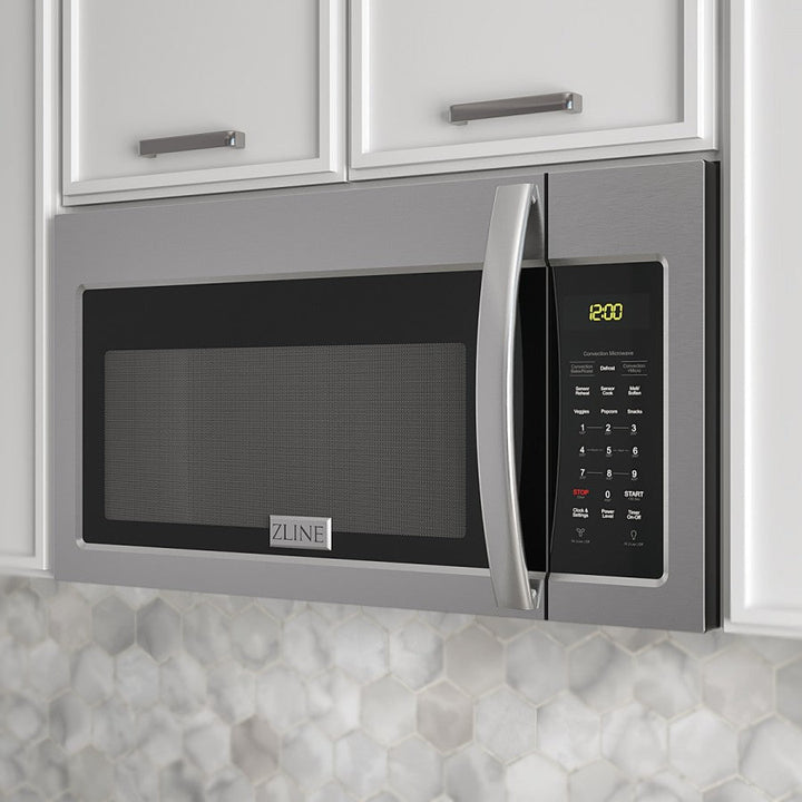 ZLINE Over the Range Convection Microwave Oven in Stainless Steel with Modern Handle and Sensor Cooking, MWO-OTR-30