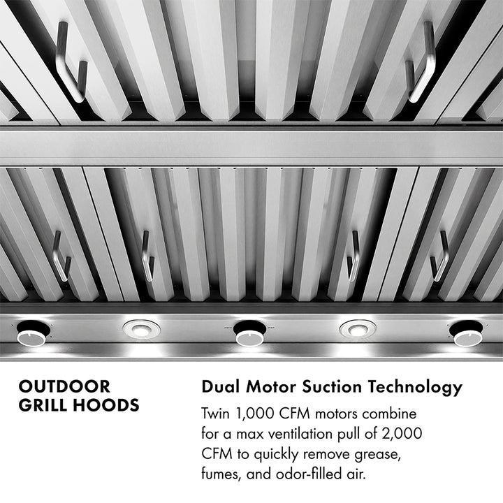 ZLINE 48 in. Under Cabinet Outdoor Grill Hood (GOU2-48)
