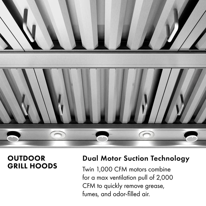 ZLINE 60-Inch Island Mount Outdoor Grill Hood