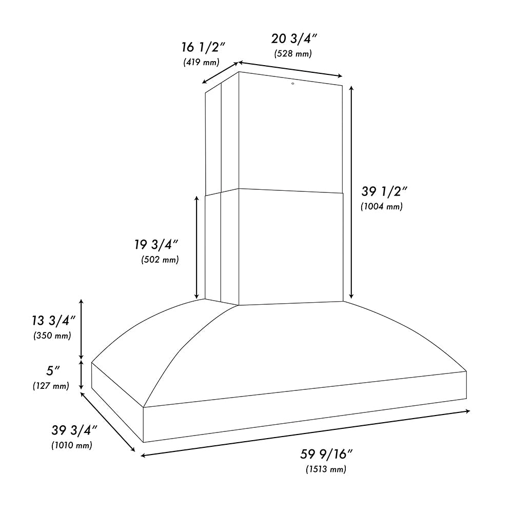ZLINE 60 in. Island Mount Outdoor Grill Hood (GOi2-60)