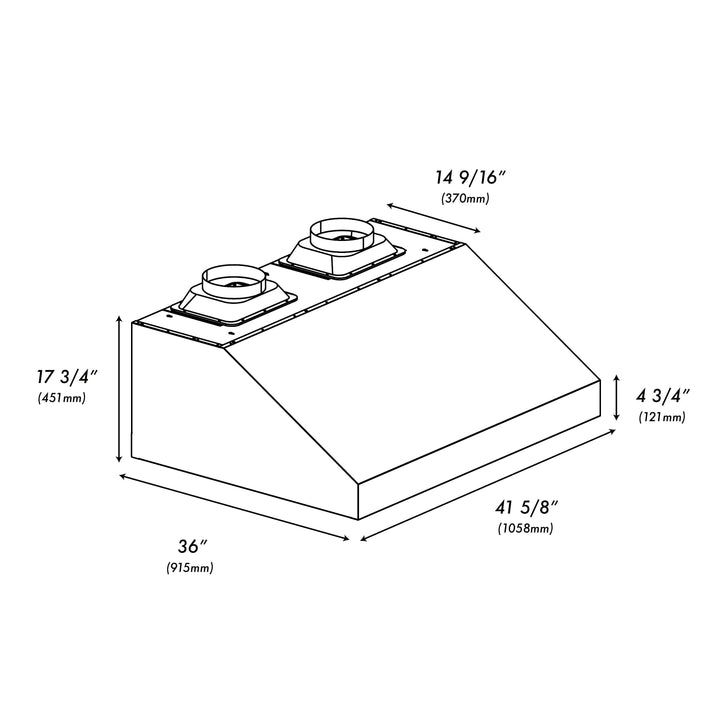ZLINE 42 in. Under Cabinet Outdoor Grill Hood (GOU1-42)