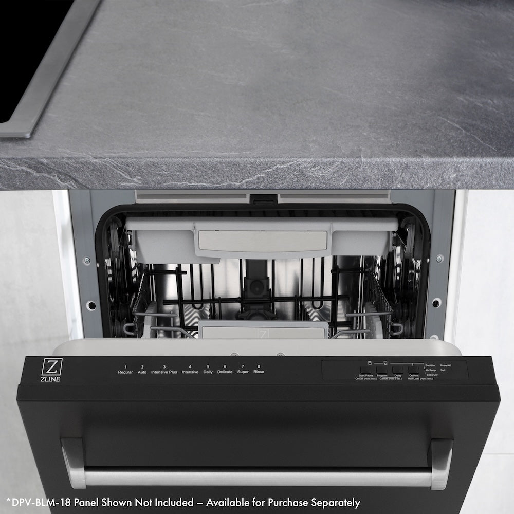 ZLINE 18 in. Tallac Series 3rd Rack Top Control Built-In Dishwasher with Stainless Steel Tub, 51dBa, Open Box-Excellent Condition