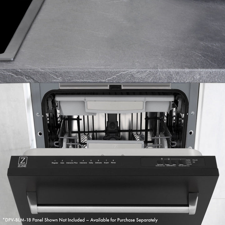 ZLINE 18 in. Tallac Series 3rd Rack Top Control Built-In Dishwasher with Stainless Steel Tub, 51dBa, Open Box-Excellent Condition