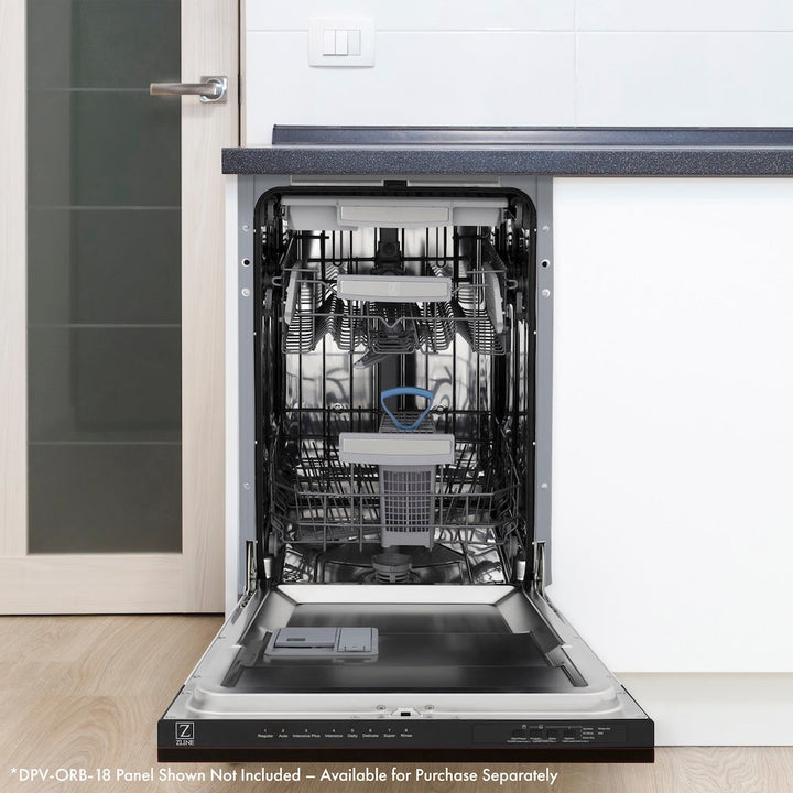 ZLINE 18 in. Tallac Series 3rd Rack Top Control Built-In Dishwasher with Stainless Steel Tub, 51dBa, Open Box-Excellent Condition