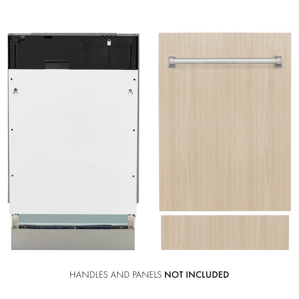 ZLINE 18 in. Tallac Series 3rd Rack Top Control Dishwasher in Custom Panel Ready with Stainless Steel Tub, 51dBa (DWV-18)