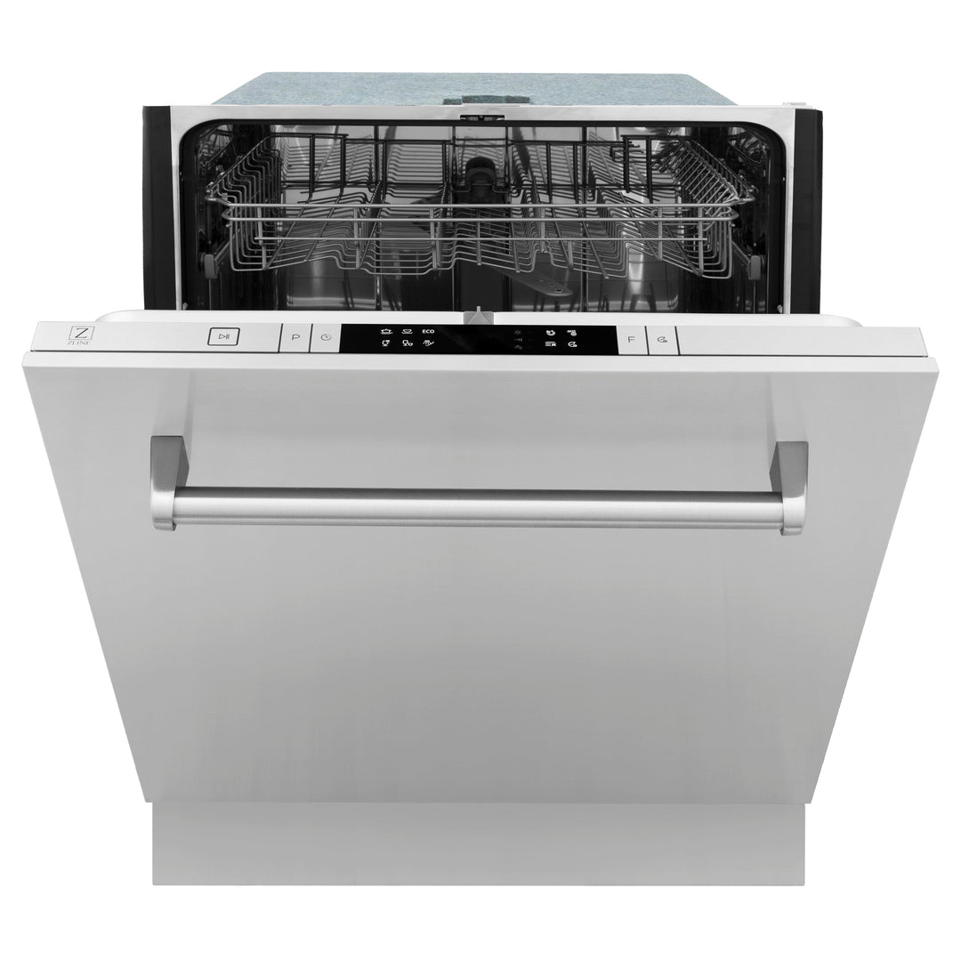 ZLINE 24 in. Top Control Dishwasher in Stainless Steel and Traditional Style Handle, DW-304-H-24