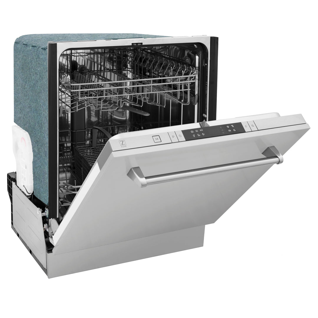 ZLINE 24 in. Top Control Dishwasher in Stainless Steel and Traditional Style Handle, DW-304-H-24