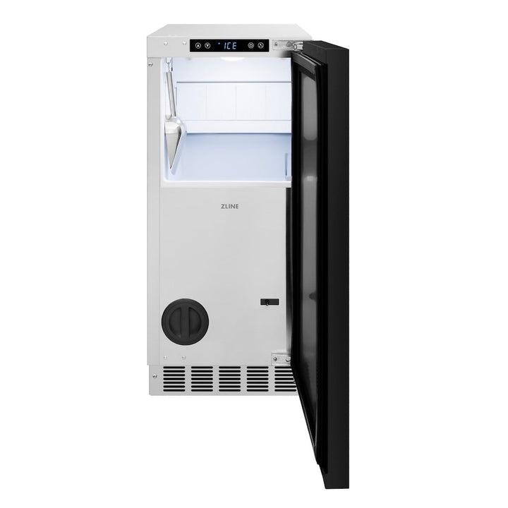 ZLINE 15 in. Touchstone Gourmet Ice Maker with Drain Pump and Panel Ready Door, Open Box-Excellent Condition