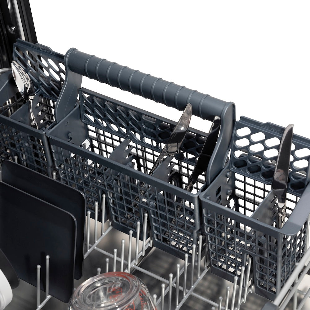 ZLINE 24 in. Monument Series 3rd Rack Top Touch Control Dishwasher with Satin Stainless Steel Panel and Stainless Steel Tub, 45dBa (DWMT-SN-24)