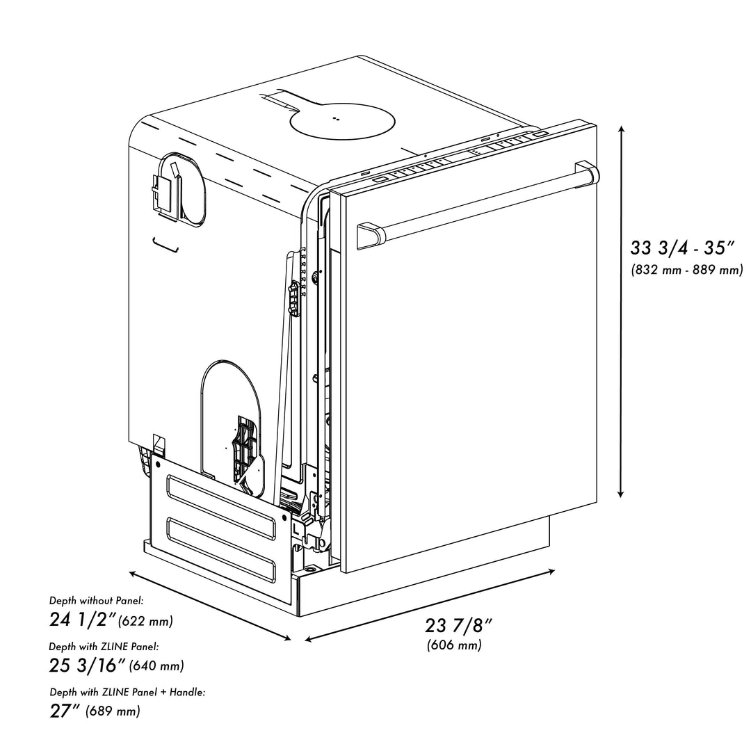 ZLINE 24 In. Monument Series Dishwasher in Stainless Steel with Top Touch Control, DWMT-304-24